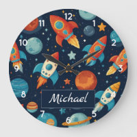 Add Your Name Cool Rocket Ship Space and Planets