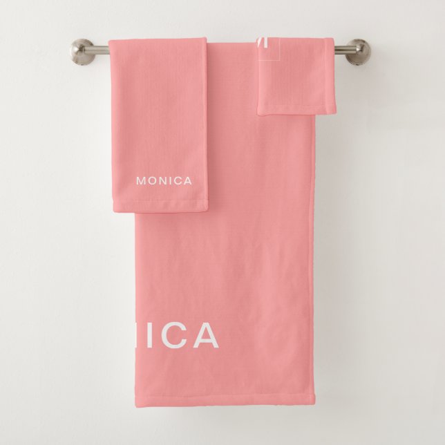 Add Your Name | Coral Bath Towel Set (Insitu)