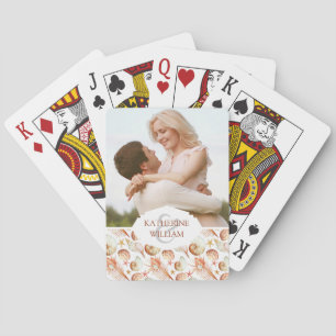 Add Your Name   Coral With Shells & Crabs Pattern Playing Cards