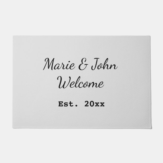 add your name custom simple minimal marble year do doormat (Front)