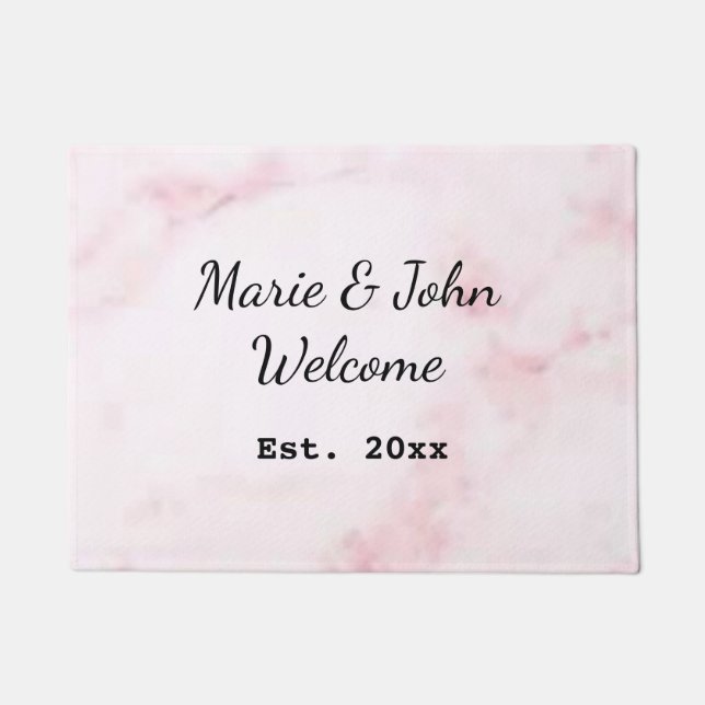 add your name custom simple minimal marble year do doormat (Front)