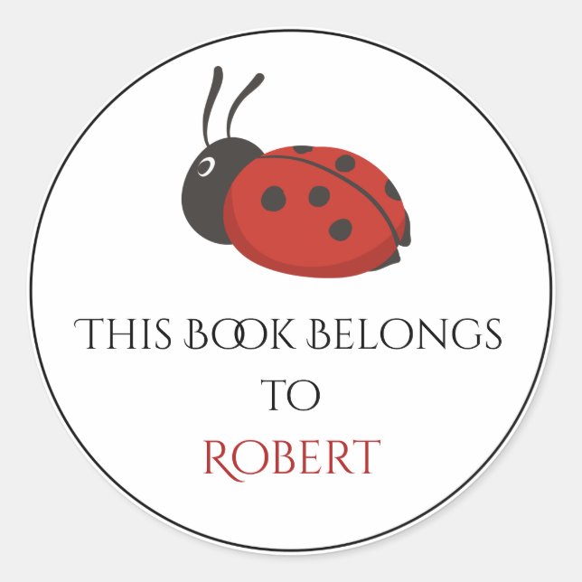 Add your name custom template book label sticker (Front)