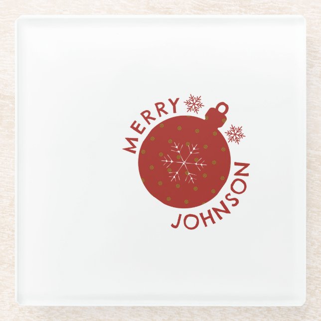 Add Your Name Custom Text Holiday Coaster (Front)