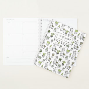 Add Your Name   Cute Alpaca & Cactus Pattern Planner