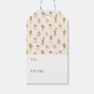 Add Your Name   Cute Cactus Pattern Gift Tags