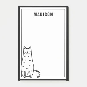 Add Your Name   Cute Kitty Cat Post-it Notes