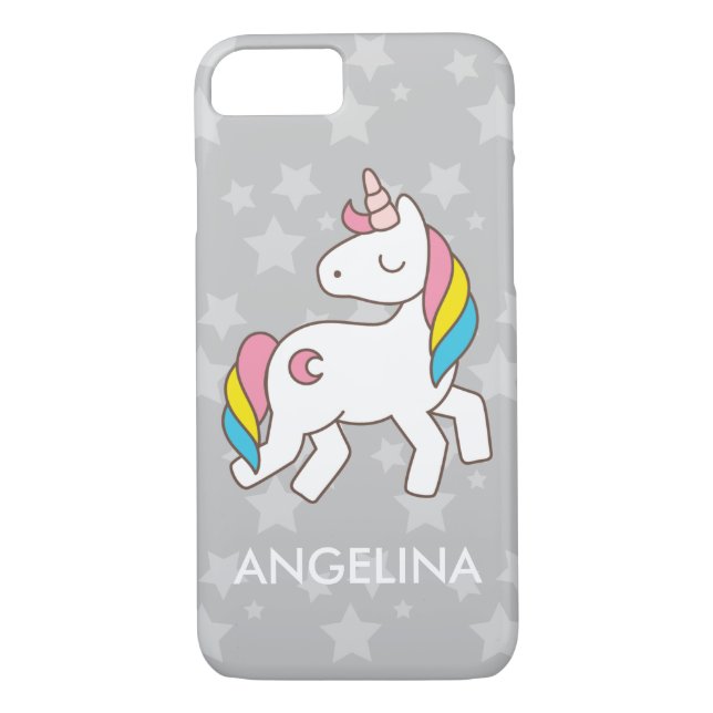 Add Your Name Cute Magical Unicorn Personalized Case-Mate iPhone Case (Back)