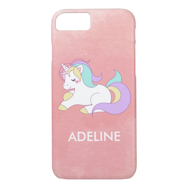Add Your Name Cute Magical Unicorn Personalized Case-Mate iPhone Case (Back)