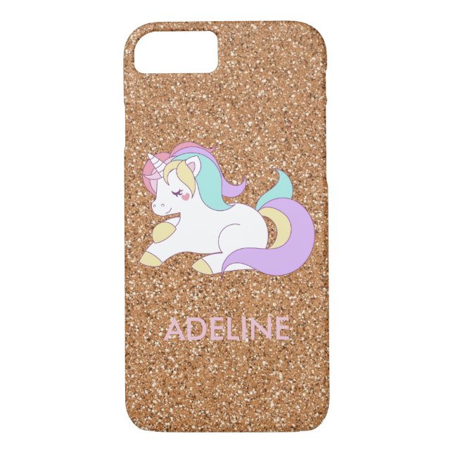 Add Your Name Cute Magical Unicorn Personalized Case-Mate iPhone Case (Back)