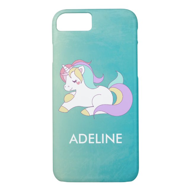 Add Your Name Cute Magical Unicorn Personalized Case-Mate iPhone Case (Back)