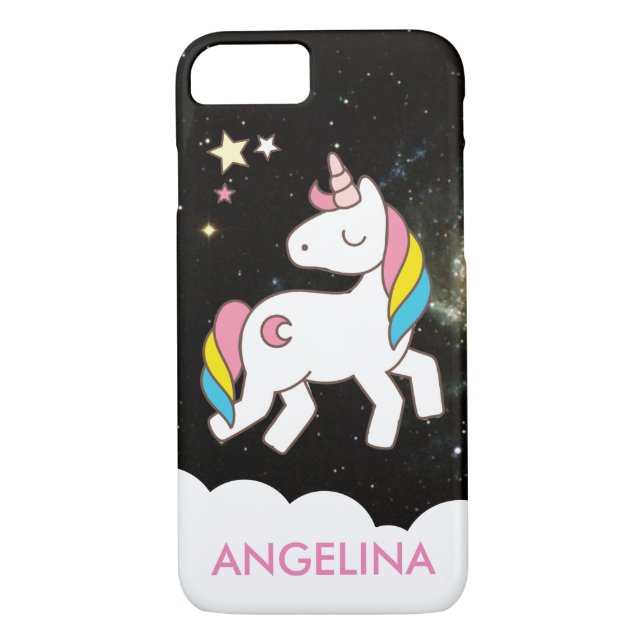 Add Your Name Cute Magical Unicorn Personalized Case-Mate iPhone Case (Back)