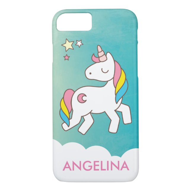 Add Your Name Cute Magical Unicorn Personalized Case-Mate iPhone Case (Back)
