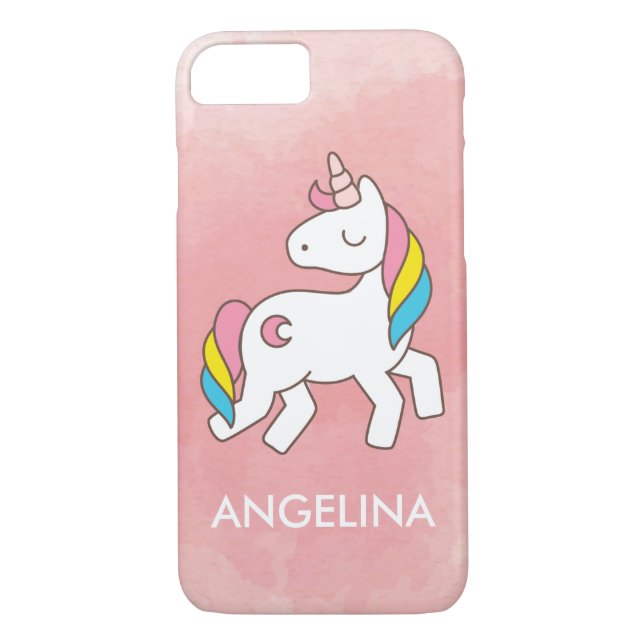 Add Your Name Cute Magical Unicorn Personalized Case-Mate iPhone Case (Back)