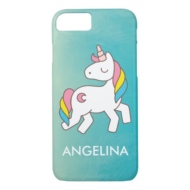 Add Your Name Cute Magical Unicorn Personalized Case-Mate iPhone Case (Back)