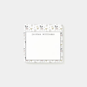 Add Your Name Cute Woodland Animal Doodle Post-it Notes