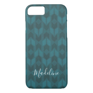 Add Your Name Dark Teal Pattern iPhone 8/7 Case