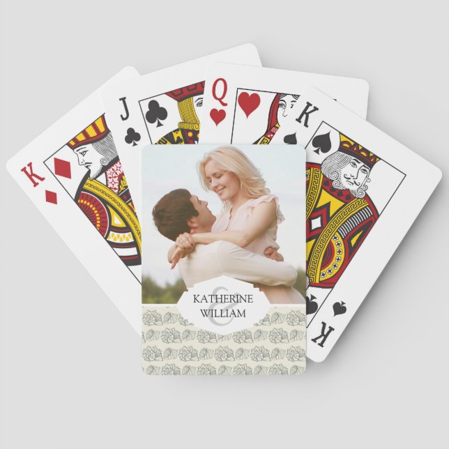 Add Your Name | Decorative Shells Pattern Playing Cards (Back)