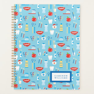 Add Your Name Dental Blue Pattern Planner