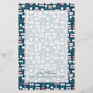 Add Your Name Dental Clinic Office Pattern Stationery