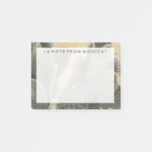 Add Your Name   Desert Cactus   Green Splatter Post-it Notes