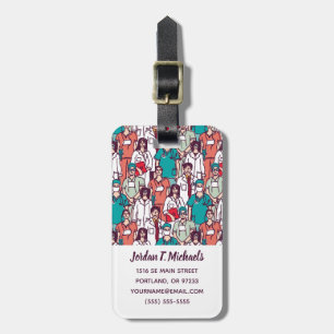 Add Your Name   Doctor & Surgeon Pattern Luggage Tag