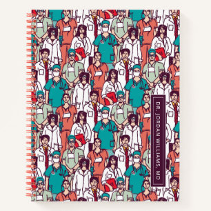Add Your Name   Doctor & Surgeon Pattern Notebook