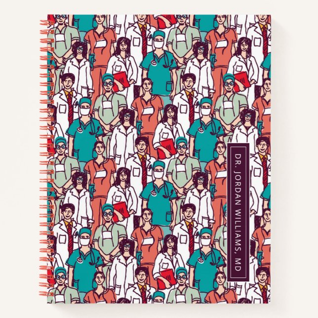 Add Your Name | Doctor & Surgeon Pattern Notebook (Front)