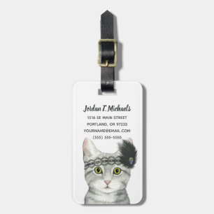 Add Your Name   Downton Cat Luggage Tag