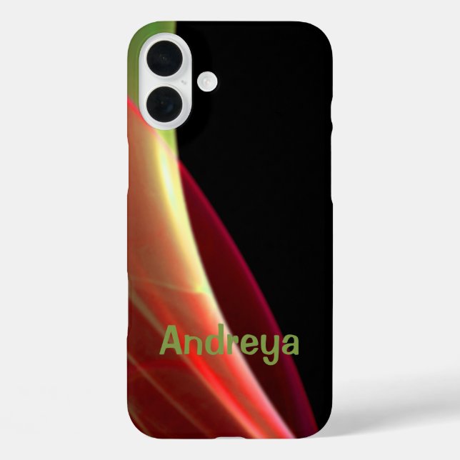 Add Your Name Dreamy Green Red Abstract Sweep Case-Mate iPhone Case (Back)