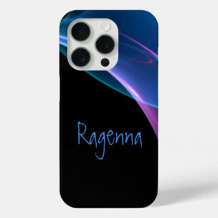 Add Your Name Dreamy Purple Blue Abstract Streak iPhone 15 Pro Case