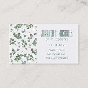 Add Your Name   Eucalyptus Silver Dollar Tree Business Card