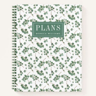 Add Your Name Eucalyptus Silver Dollar Tree Notebook