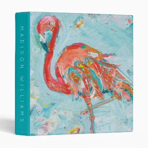 Add Your Name   Flamingo Bright Binder