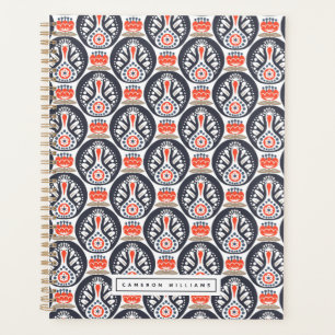 Add Your Name Floral Turkey Folk Art Pattern Planner