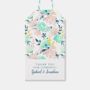 Add Your Name   Floral Watercolor Pattern Gift Tags