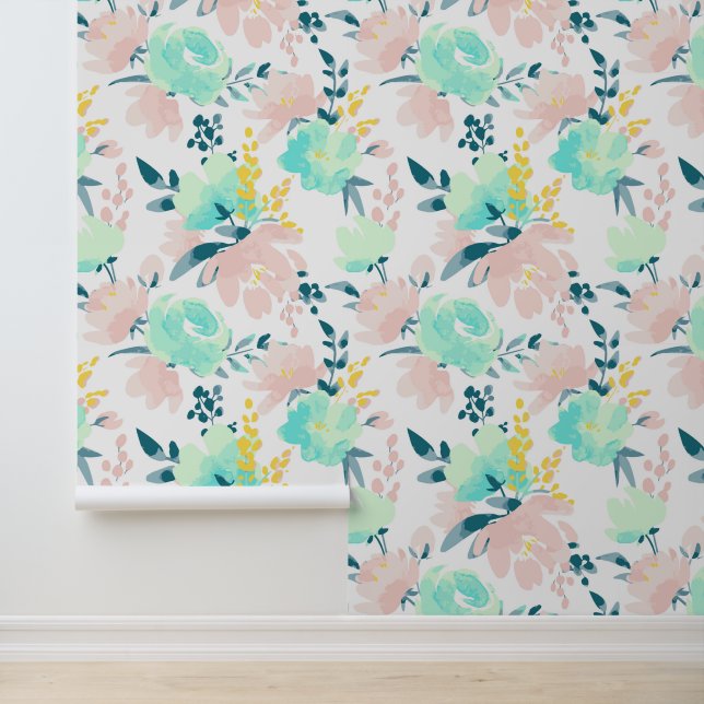 Add Your Name | Floral Watercolor Pattern Wallpaper (Application)