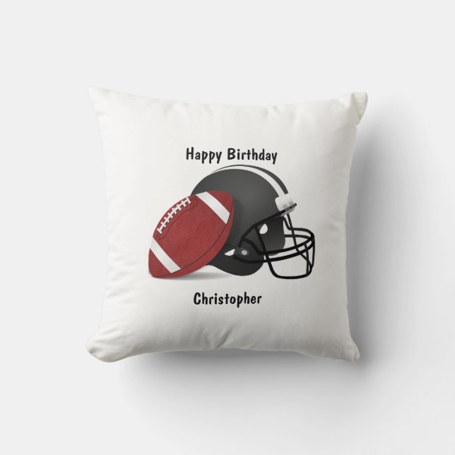 Add your name Football Throw Pillow (Front)