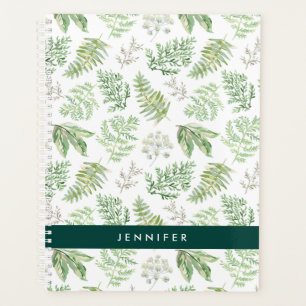 Add Your Name Forest Greenery Pattern Planner