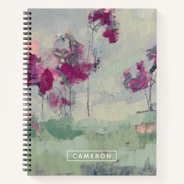 Add Your Name | Fuchsia Treeline Notebook (Front)