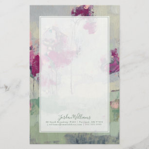 Add Your Name   Fuchsia Treeline Stationery