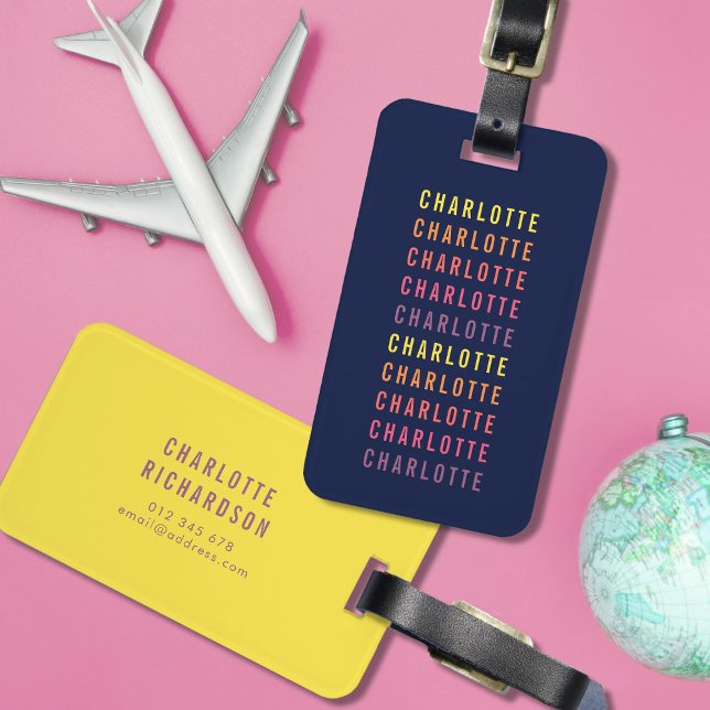 Add Your Name Fun Colour Gradient Luggage Tag (Creator Uploaded)