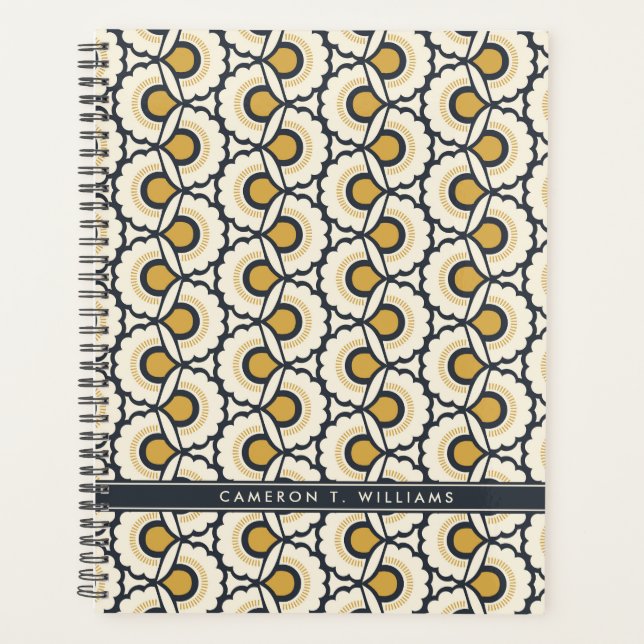 Add Your Name | Geometric Floral Pattern Planner (Front)