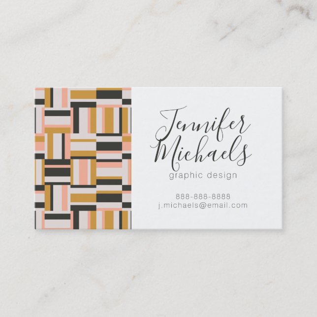 Add Your Name | Geometric Shape Pattern Business Card (Front)