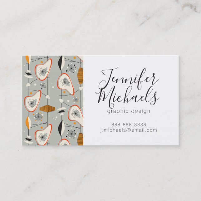 Add Your Name | Geometric Teal & Blue Pattern Business Card (Front)