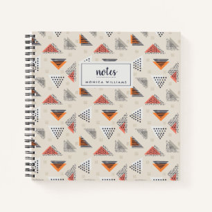 Add Your Name   Geometric Triangle Hand Drawn Notebook