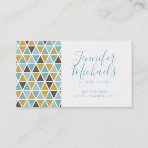 Add Your Name   Geometric Triangle Pattern Business Card
