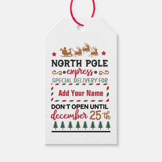 Add Your Name-  gift tags (Front)