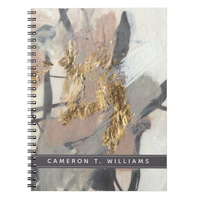 Add Your Name | Golden Blush Notebook (Front)