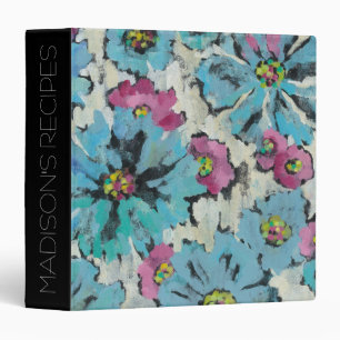 Add Your Name   Graphic Pink and Blue Floral Binder