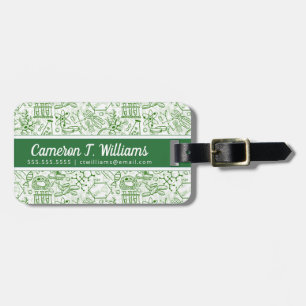 Add Your Name   Green Biology Pattern Luggage Tag